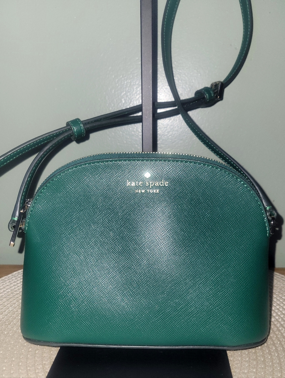 Kate Spade green leather dome crossbody